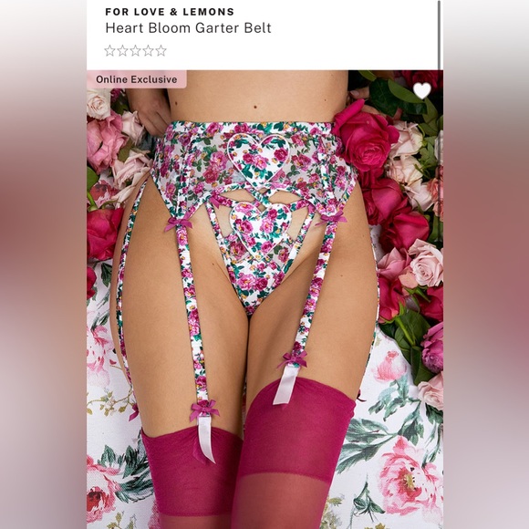 For Love And Lemons Other - For Love And Lemons Heart Bloom Garter NEW